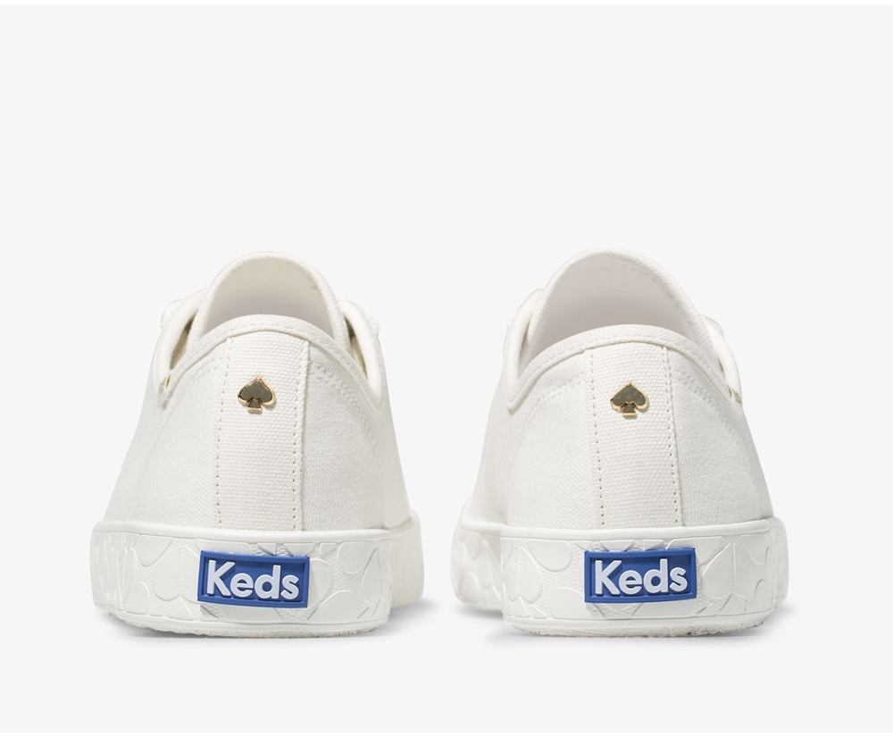 Zapatillas Keds Mujer Blancas - Kate Spade New York Kickstart Logo Foxing - 679-BIOFMQ